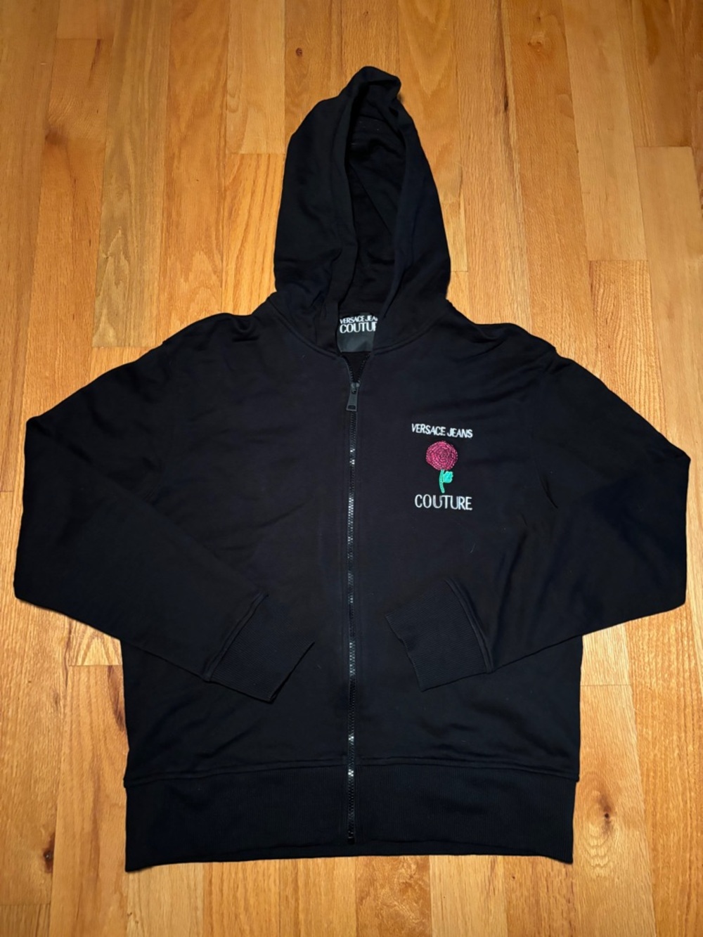 Versace Zip Up Track Jacket with Flower Design